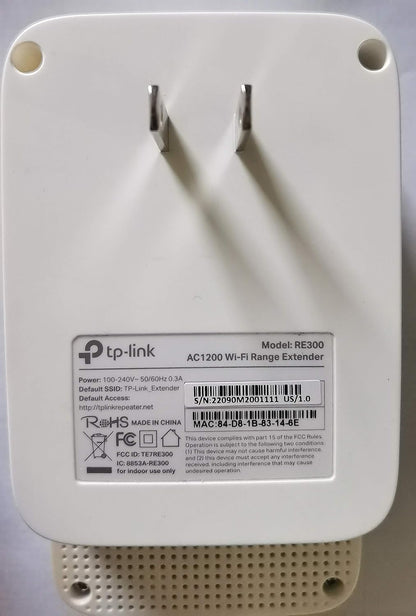 TP-Link AC1200 WiFi Extender (RE300) - Covers Up to 1500 Sq.ft and 25 Devices, Up to 1200Mbps, Supports OneMesh, Dual Band Internet Repeater, Range Booster