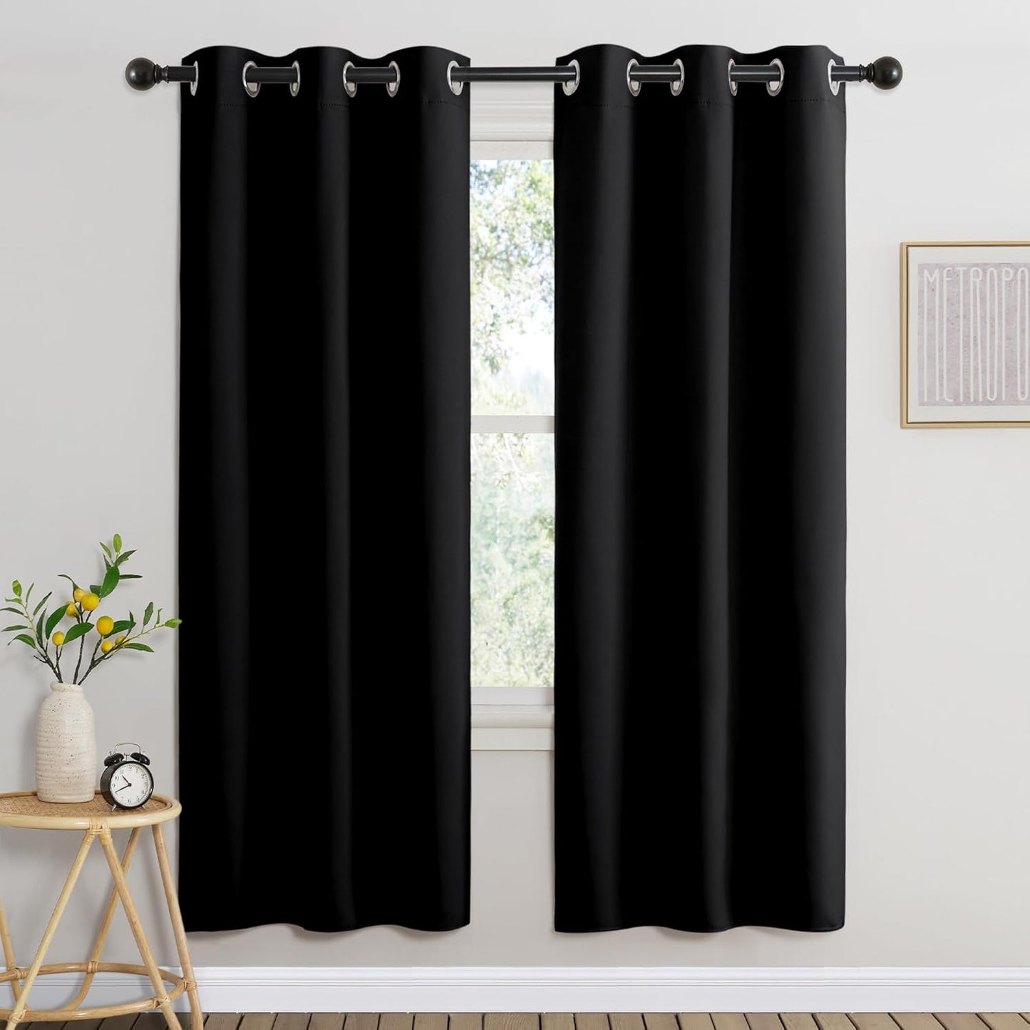 NICETOWN Blackout Curtains 2 Panels for Bedroom- Thermal Insulated Grommet Blackout Curtains 63 Inches Long for Living Room/Kitchen Rideaux occultants (2 Panels, W42 x L63 -Inch,Grey)