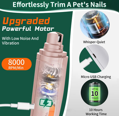 CATPICK 2-in-1 Cat Nail Clippers & Dog Nail Clippers Trimmers for Large Medium Small Dogs Cats Claw Trimmer Quick Sensor and Safety Guard USB Rechargeable with 2 LED Lights Dogs Nail Trimmer