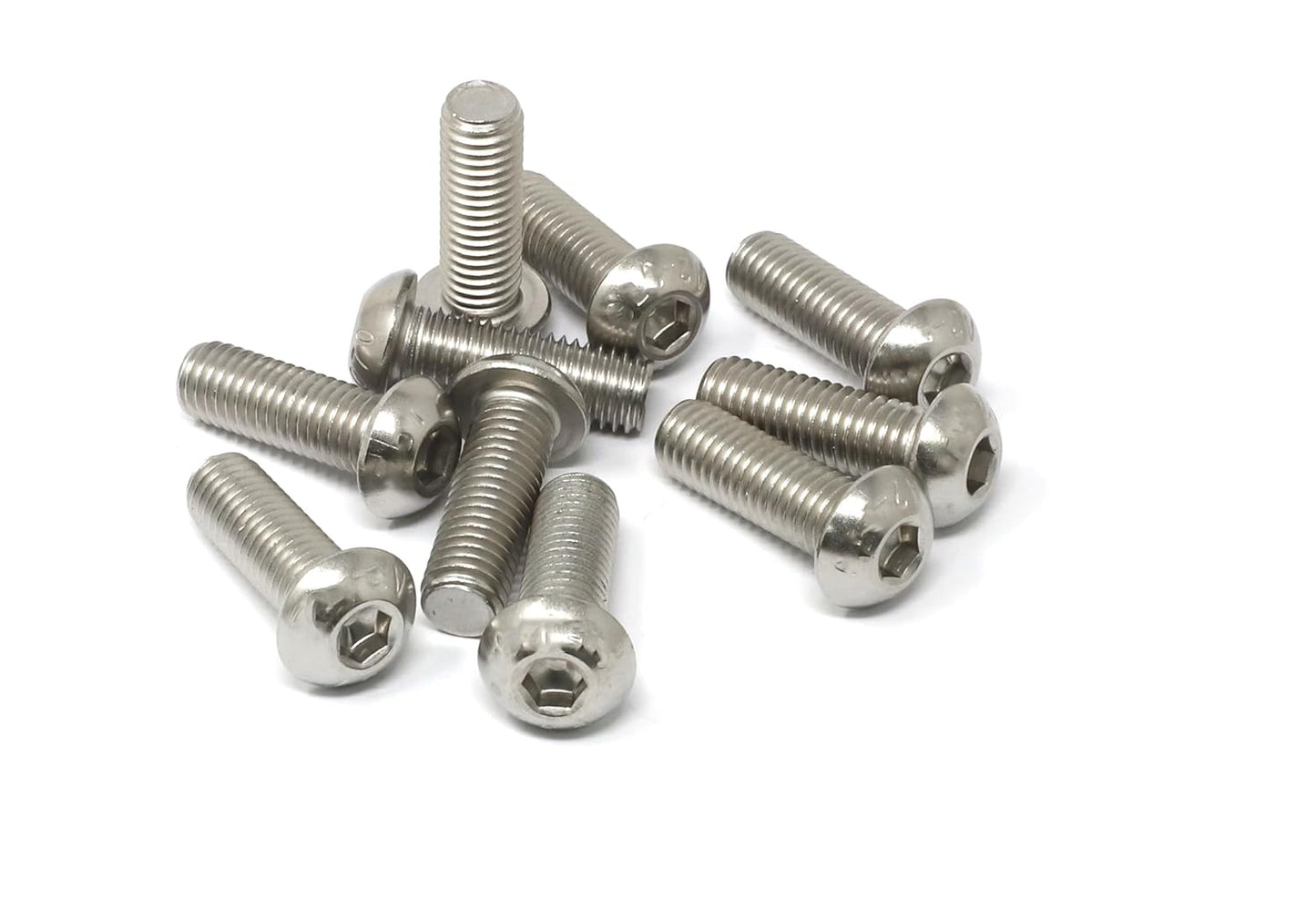 iexcell 50 Pcs M6 x 20mm Thread Pitch 1 mm Stainless Steel 304 Hex Socket Button Head Cap Screws Bolts Kit