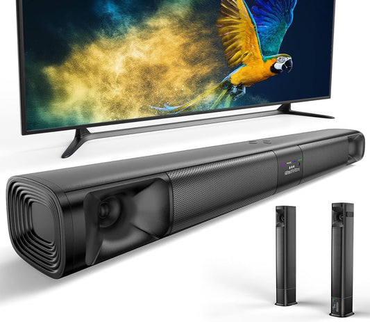 Saiyin 31" Detachable Sound Bar for Smart TV, 2.1ch Surround Sound Home Theater System, Bluetooth 5.3 Soundbar, TV ARC/Optical/AUX, Wall Mountable for TV/PC/Gaming/Projectors