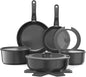 YASHE 15Pcs Nonstick Pots and Pans Set with Removable Handle, Oven Safe | Non-Toxic Stackable Cookware Set for RVs, Camping, PFOS/PFOA-Free Induction Compatible