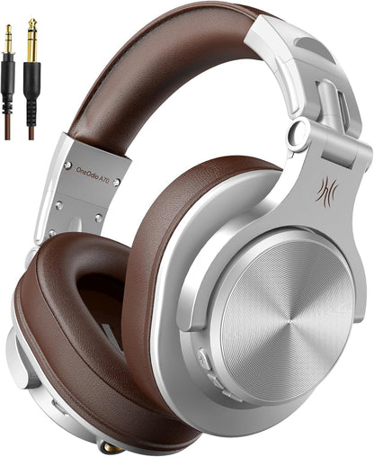 OneOdio A70 Fusion Bluetooth Over Ear Headphones with 72H Playtime, Studio DJ Headphones with Share-Port, Wired and Wireless Recording Headphones with Stereo Sound for Electric Drum Piano Guitar AMP