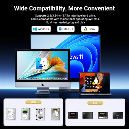 UGREEN 5 Bay USB C RAID Hard Drive Enclosure 100TB for 3.5 2.5 Inch SSD HDD, Disk Array Support RAID0 RAID1 RAID10 RAID3 RAID5 Clone PM Large Mode, S.M.A.R.T, with 12V Power Adapter and USB C Cable