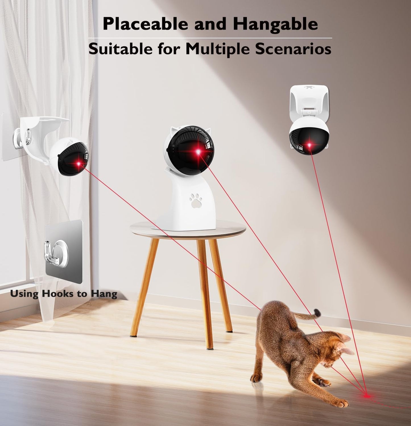 Petiepaw Interactive Laser Cat Toys for Indoor Cats,Cat Laser Toy Automatic for Bored Indoor Adult Cats/Kittens/Dogs,USB Rechargeable,3 Speed Modes