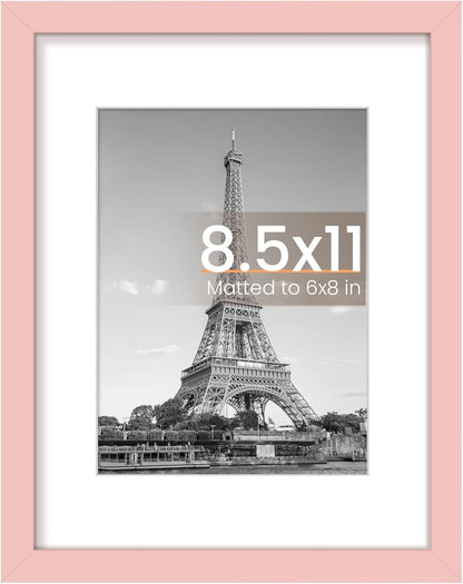upsimples 11x14 Picture Frame, Display Pictures 8x10 with Mat or 11x14 Without Mat, Wall Hanging Photo Frames, Black