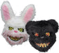 2Pcs Halloween Scary Mask Rabbit Bunny Brown Black Bear Mask Bloody Animal Mask,Halloween Cosplay Costume Props Party