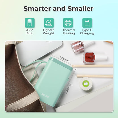 Nelko Label Maker Machine with Tape, P21 Portable Bluetooth Label Printer, Wireless Built-in Cutter Sticker Maker Mini Label Makers with Multiple Templates for School Organizing Office Home, White