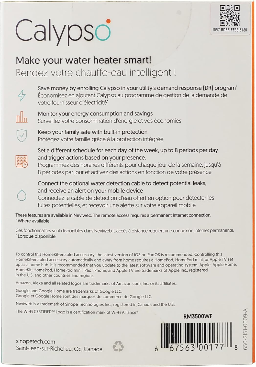 Calypso - Smart Wi-Fi Water Heater Controller RM3500WF