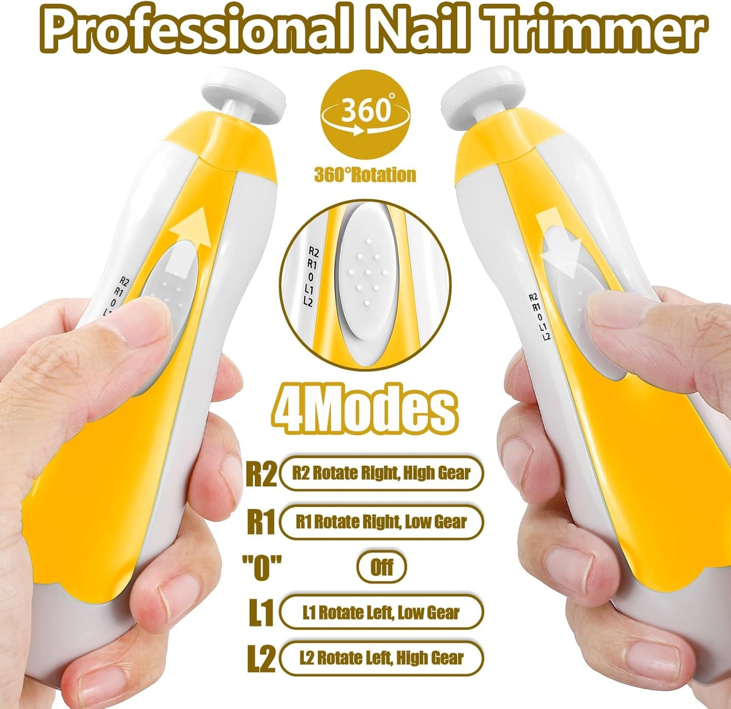 Qunlions life Electric Nail File Drill for Baby, No Sharp Claws Hurt, 6 in 1 Safety Cutter Trimmer Clipper for Toes and Fingers (Blue)
