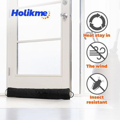 Holikme Weighted Door Draft Stopper 36inch, Heavy Duty Under Door Draft Blocker Bottom Door Seal Noise and Air, Door Guard Saving Energy, Black