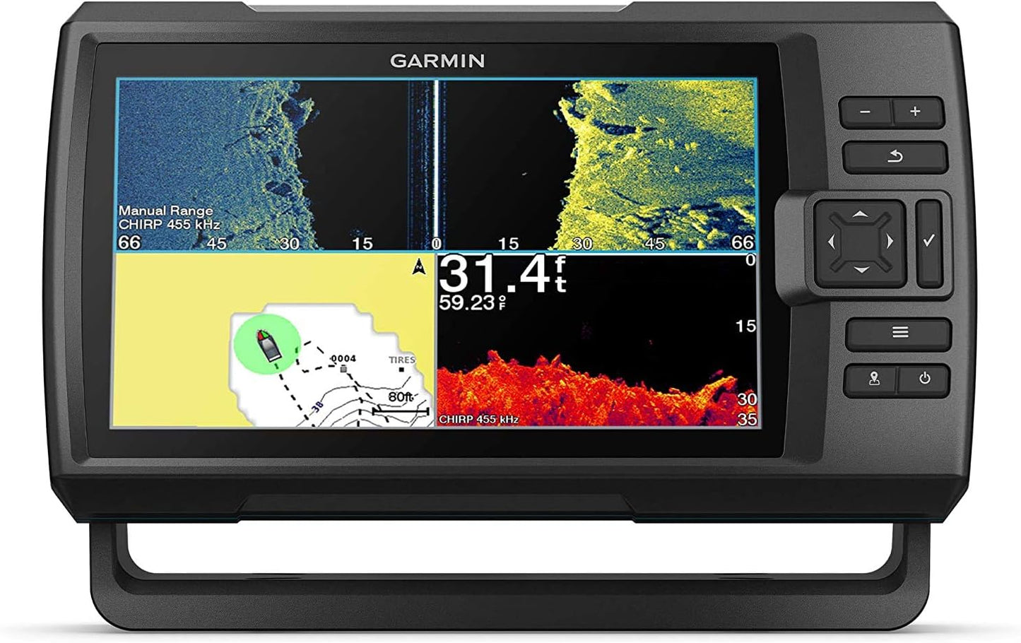 Garmin Striker Vivid 4cv Bundle with Transducer and Protective Cover, 4-inch Color Fishfinder, Vivid Scanning Sonar Color Palettes 010-02550-00