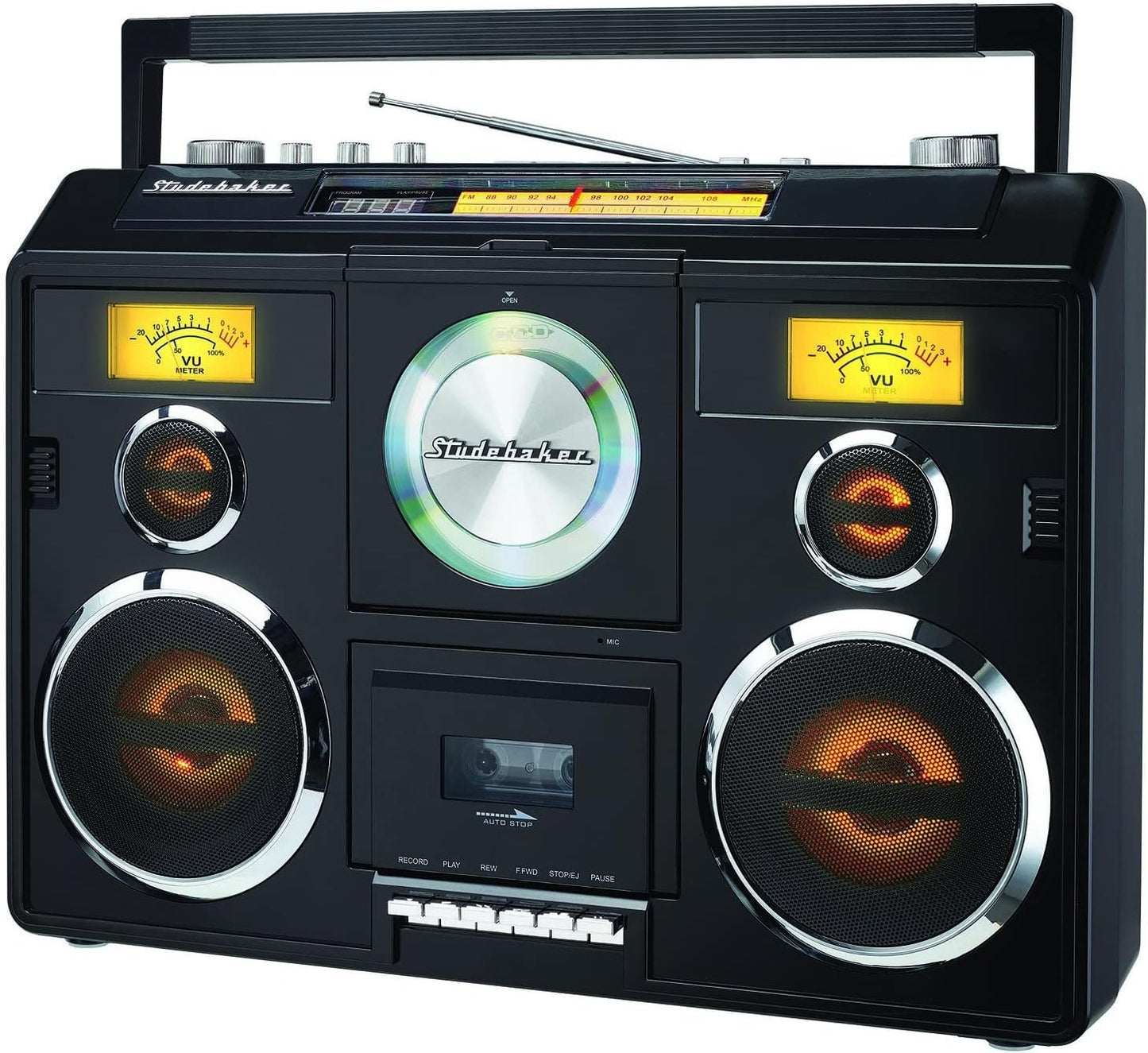 Sound Station Portable Stereo with Bluetooth/CD/AM-FM Radio/Cassette Recorder (Silver)