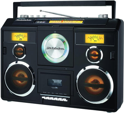 Sound Station Portable Stereo with Bluetooth/CD/AM-FM Radio/Cassette Recorder (Silver)