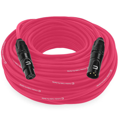 Balanced XLR Cable Male to Female - 6 Feet Pink - Pro 3-Pin Microphone Connector for Powered Speakers, Audio Interface or Mixer for Live Performance & Recording