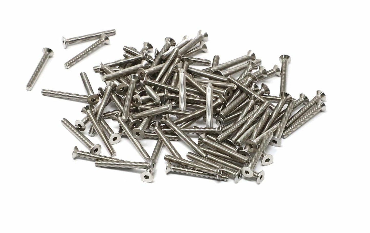 iexcell 5 Pcs M8 x 80mm Thread Pitch 1.25 mm Stainless Steel 304 Hex Socket Flat Head Cap Screws Bolts Kit