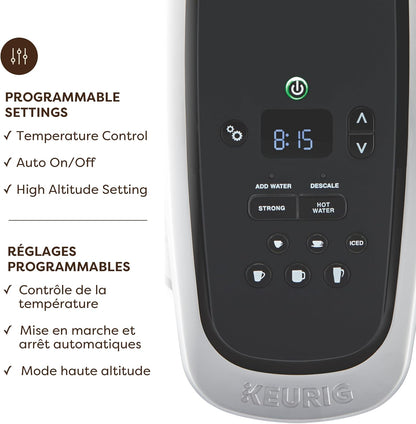 Keurig K-Elite Single Serve K-Cup Pod Coffee Maker, With Iced Brew Functionality And Quiet Brew Technology, Brushed Silver