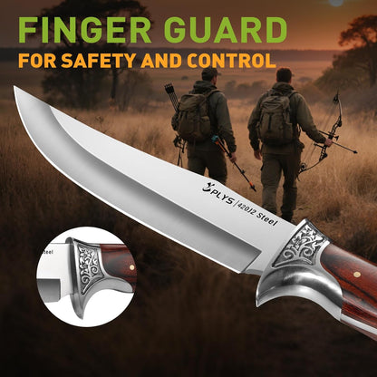 Hunting Knife with Sheath Camping Knife: Fixed Blade Outdoor Knives for Men - 17.5cm Sharp Blade Full Tang Bushcraft Knives for Survival