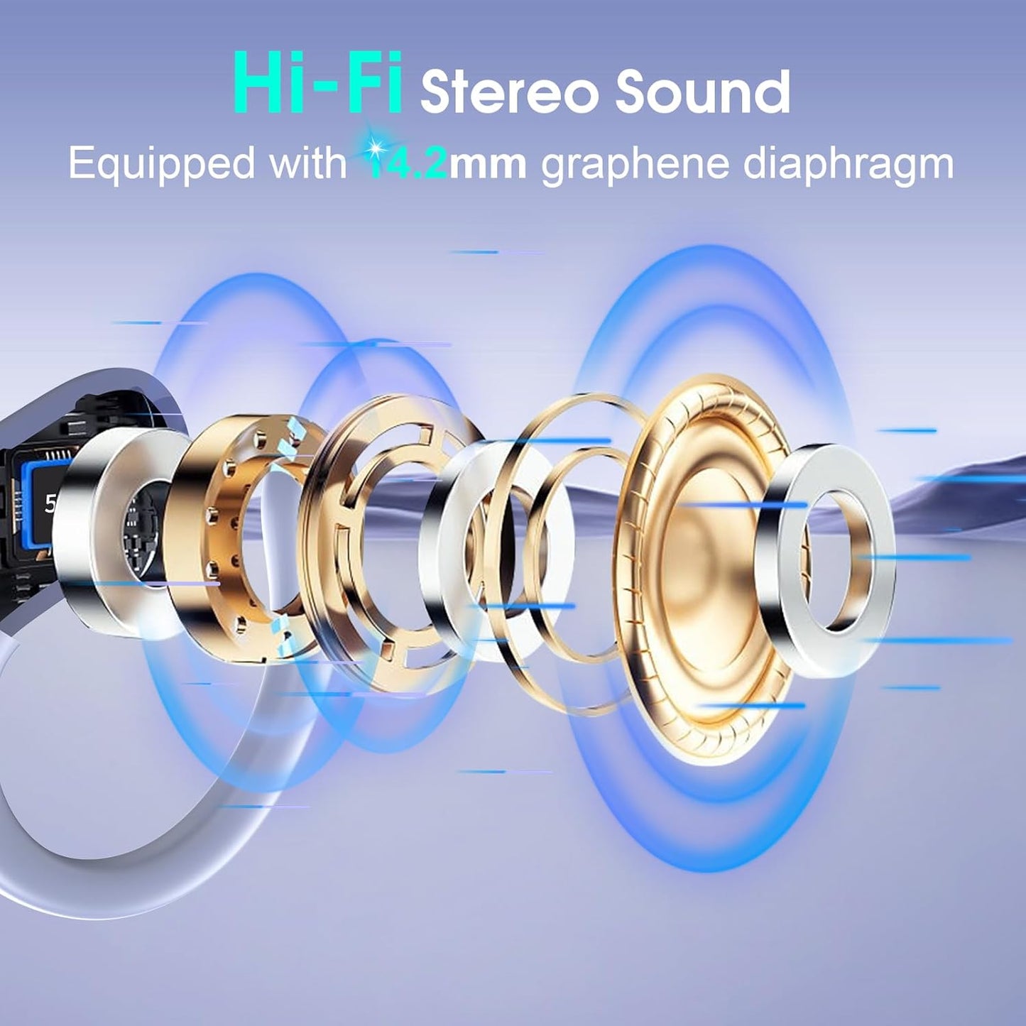 STECEi Wireless Earbuds 75hrs Bluetooth 5.4 Headphone Sport, Bluetooth Earbuds HiFi Stereo Over Ear Bud with Earhooks, ENC Noise Cancelling Mic, IP7 Waterproof Wireless Earphone for Workout/Running