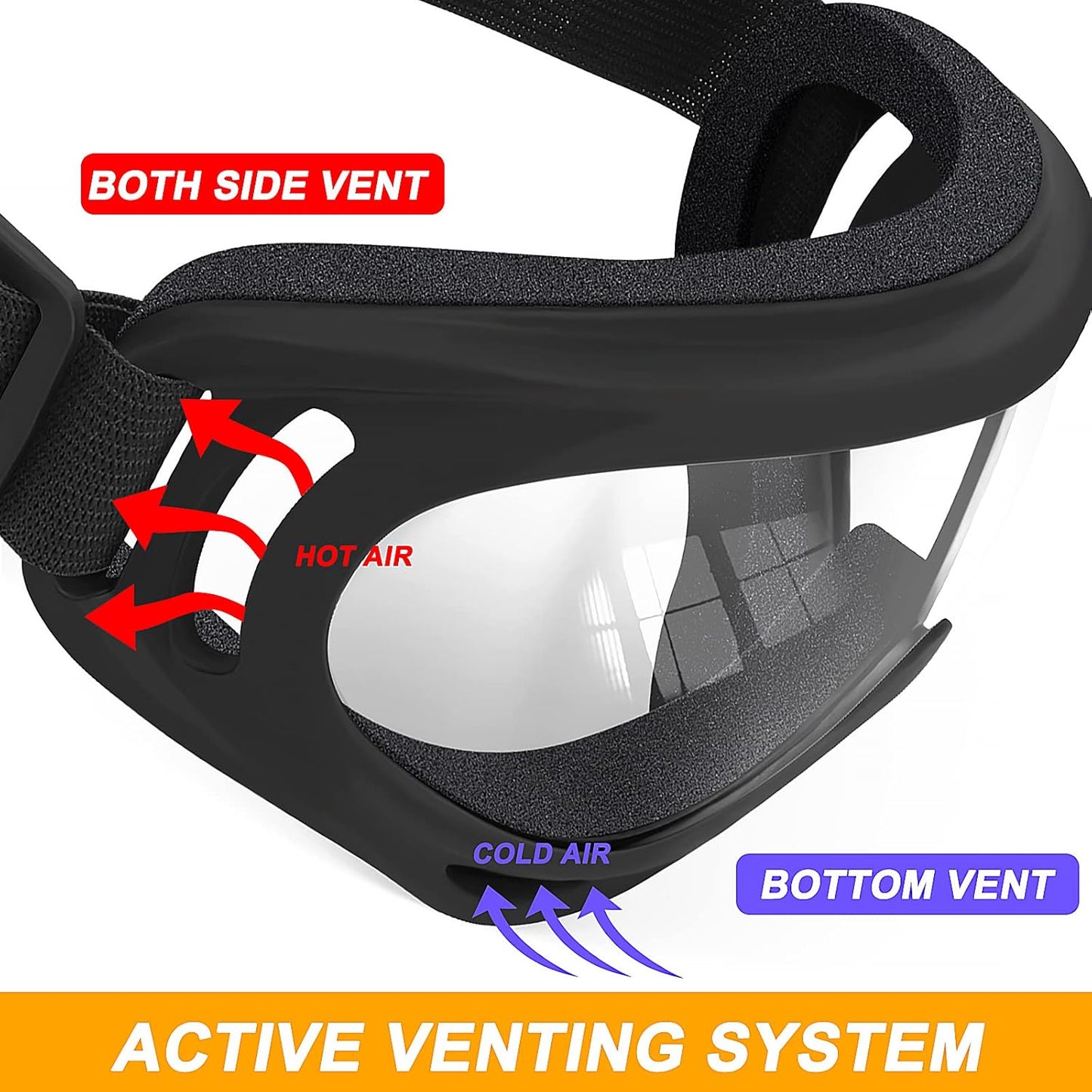 OXG 5 Pack Motorcycle Goggles Ski goggles, Dirt Bike ATV Goggles Anti-UV Riding Safety Glasses for Men Women, Dirt Bike Accessories (Clear Lense)