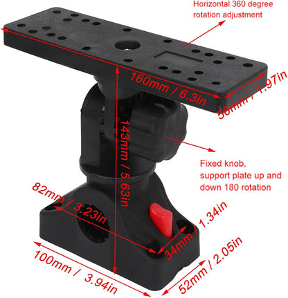 Focket Fish Finder Mount Base, 360° Rotating, Adjustable, Boat Compatible, Universal Fish Finder & GPS Holder