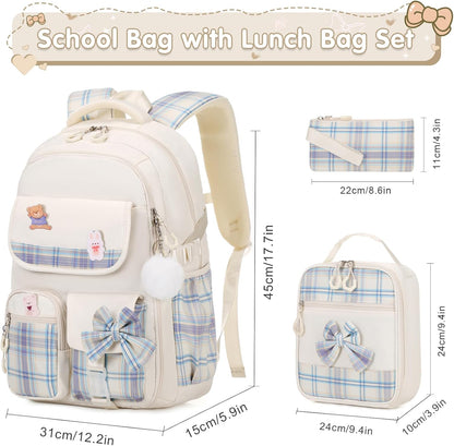 ACESAK Girls Backpack - 3PCS Backpack for Girls Cute School Backpacks for Girls Kindergarten