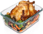 Razab 3300 Ml / 112 Oz Large Glass Container Food Storage with Lids - Leakproof, BPA-Free Large Meal Prep Container Ideal for Roasting Turkey, Store Leftover - Microwave & Oven Safe
