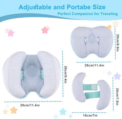 KAKIBLIN 2 in 1 Baby Head Pillow with Banana Neck Pillow for 3 Months to 8 Months Baby Travel Pillow for Stroller or Bed