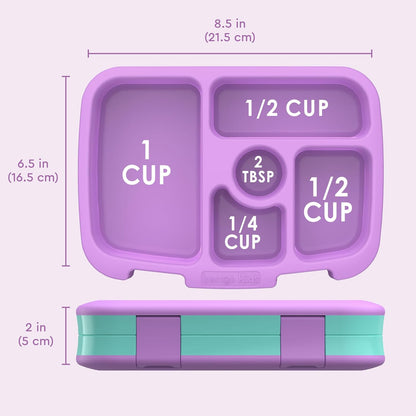 Bentgo Kids Prints (Unicorn) - Leak-Proof, 5-Compartment Bento-Style Kids Lunch Box - Ideal Portion Sizes for Ages 3 to 7 - BPA-Free and Food-Safe Materials