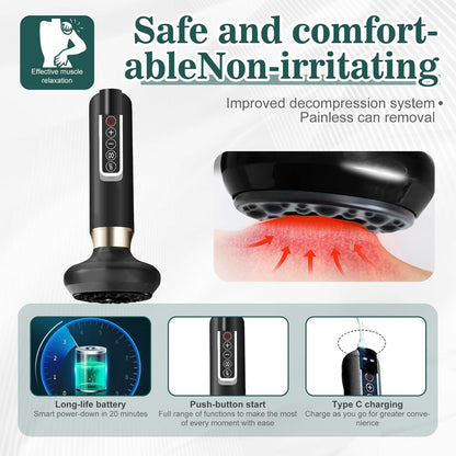 Cellulite Massager Body Sculpting Handheld Cellulite Massager-Cupping Kit with 12 Suction Modes for Arms, Legs, Back Used at Home (Black)