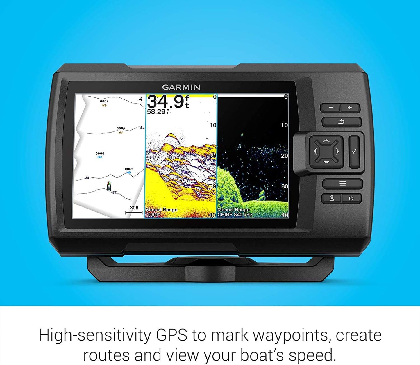 Garmin Striker Vivid 4cv Bundle with Transducer and Protective Cover, 4-inch Color Fishfinder, Vivid Scanning Sonar Color Palettes 010-02550-00