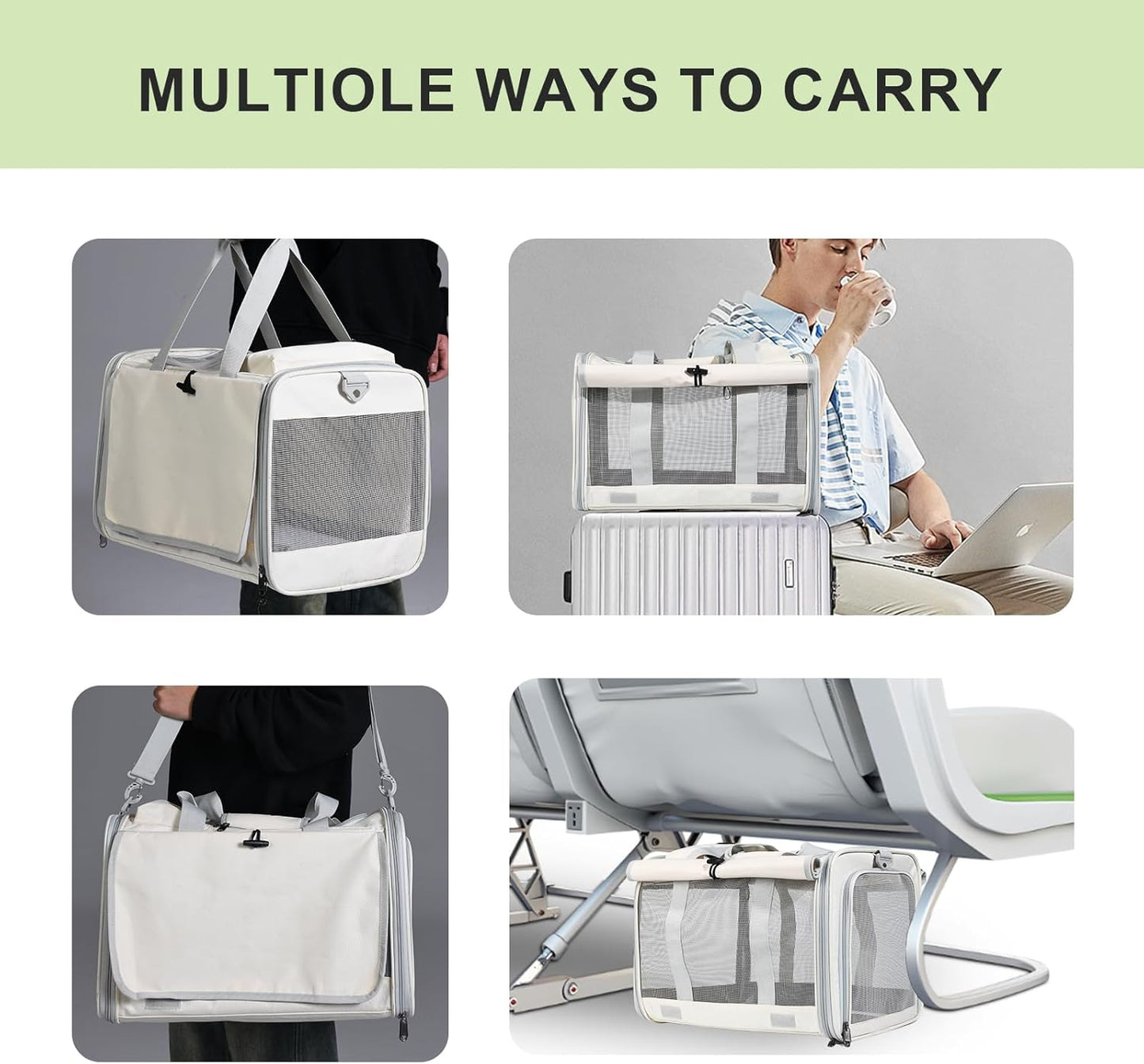 Le city Cat Carrier and Dog Carrier is Designed for Pets Weighing up to 16 lbs.Soft-Sided,Durable and Collapsible Travel Carrier,Breathable Mesh for Ventilation,Adjustable Shoulder Strap for Comfort