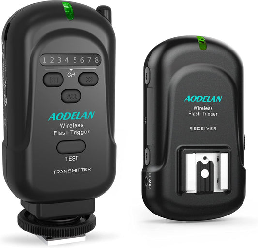 Wireless Flash Trigger 2.4 GHz with Transmitter and Receiver for Canon, for Nikon, for Panasonic, for Olympus, for Fuji, for Pentax, for Samsung,for Sony(Except Sony Flashes) - PuriLite