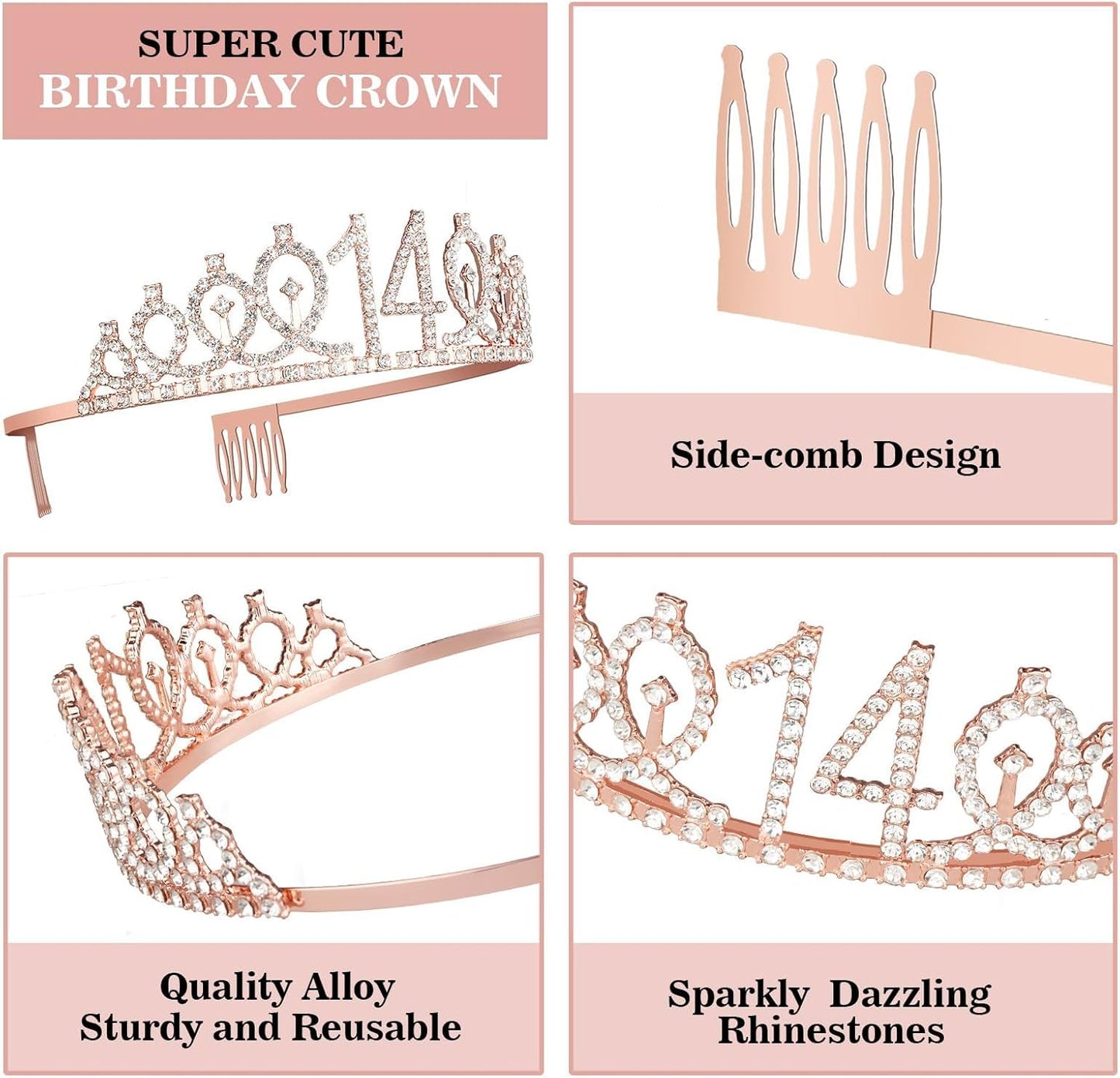 65th Birthday Decorations for Women, Including 65th Birthday Sash and Crown, Cake Topper and Candles, Number Balloons Rose Gold, 65 Year Old Gifts for Women