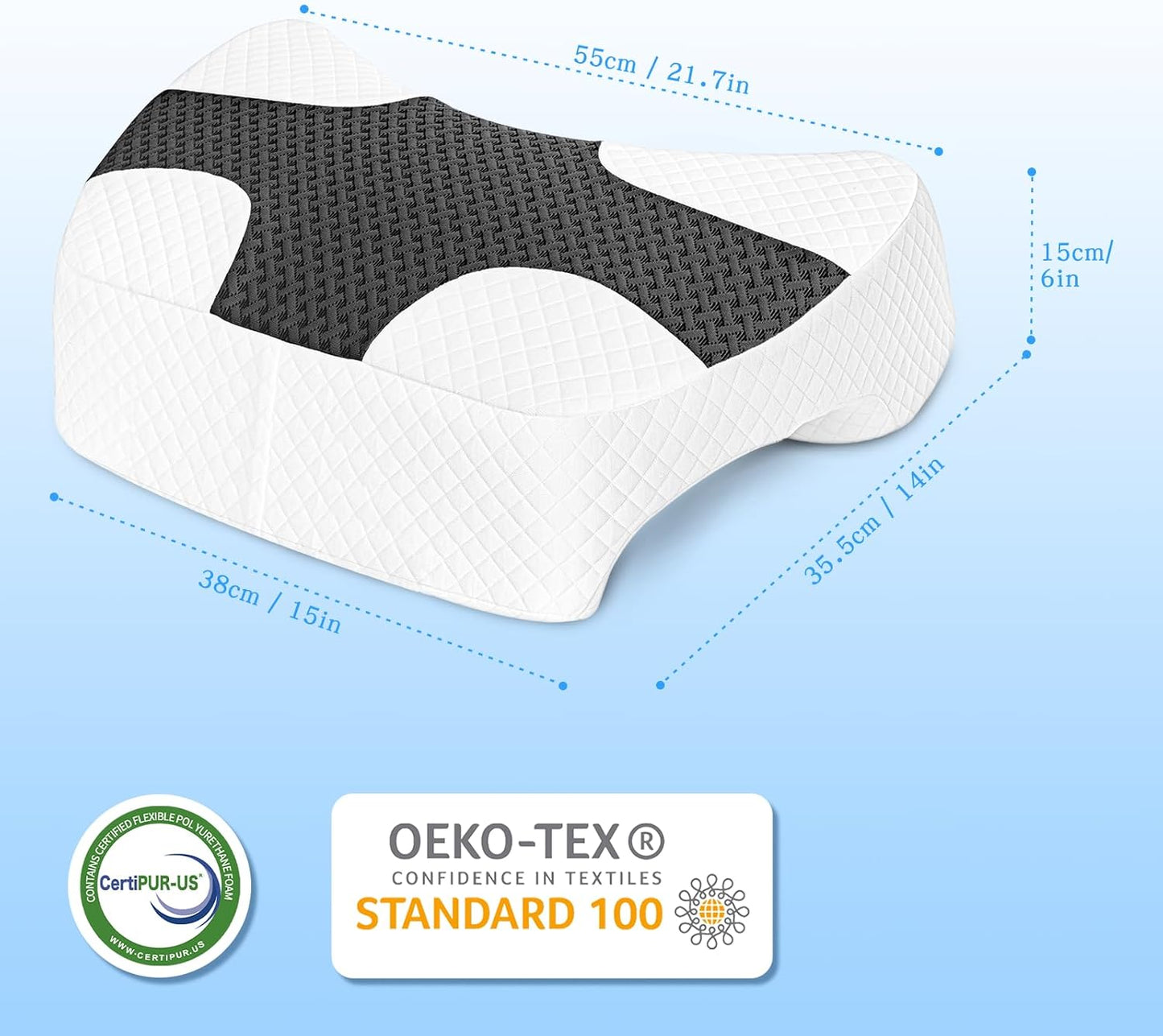 Side Sleeper Pillow with Arm Hole, Shoulder Relief System, Newly Upgrade Arm Pillow for Neck and Shoulder Pain, Premium Memory Foam, Suitable for Side, Back and Stomach Sleepers - Grey