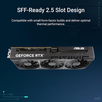 The SFF-Ready ASUS Prime GeForce RTX™ 5060 Ti 16GB GDDR7 OC Edition Graphics Card (PCIe® 5.0, 16GB GDDR7, HDMI®/DP 2.1, 2.5-Slot, Axial-tech Fans, Dual BIOS)