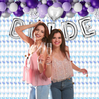BRAVESHINE Pink Glitter Tinsel Foil Fringe Curtain - 2 Pcs 3.2x8.2 ft Metallic Party Supplies Photo Backdrop for Girl Princess Birthday Unicorn Bachelorette Butterfly Bridal Shower Party Decorations