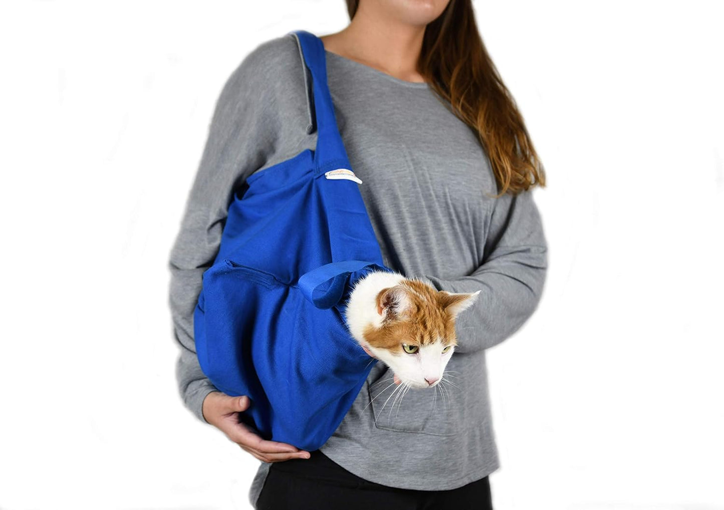Cat-in-the-Bag Cozy Comfort Carrier - Small Caramel Pet Carrier for Cat and Cat Restraint for Medication Administration, Nail Clipping, Travel, Vet Visits, and Dental Care