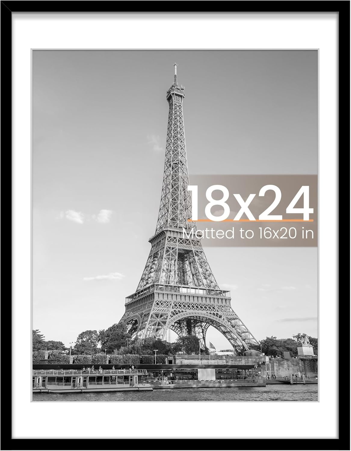upsimples 11x14 Picture Frame, Display Pictures 8x10 with Mat or 11x14 Without Mat, Wall Hanging Photo Frames, Black