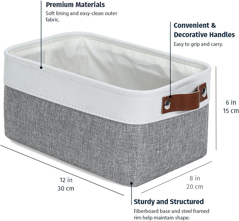 OrganiHaus Large Fabric Storage Baskets for Shelves 3 Pack, 15x11in Closet Storage Bins for Shelves, Cloth Baskets, Fabric Storage Cubes, Linen Closet Organizers, Fabric Basket, White Basket