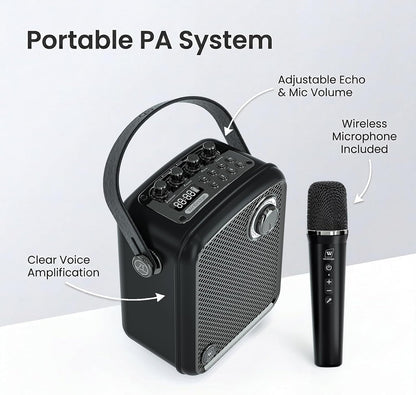 70W Voice Amplifier with UHF Wireless Handheld Microphone & Bluetooth 5.3