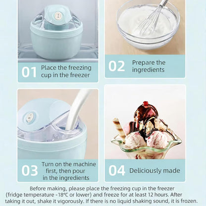 2026 New Small Home Mini Ice Cream Maker, Just 15 Minutes, One-touch Dessert Maker, Single Serving Of Gelato, Frozen Yogurt, Easy One-touch Dessert Maker For Families Pink