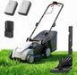 Litheli 40V Cordless Lawn Mower 16″, Brushless Motor, 6 Cutting Heights (25-75mm), 50L Bagging & Mulching, Includes 2×5.0Ah Batteries & Charger