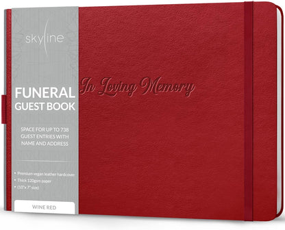 Skyline Funeral Guest Book for Memorial & Funeral Services – in Loving Memory Guest Sign in Book for Funerals – 738 Guest Entries with Name & Address, 129 Pages, Hardcover, 10x7″ (Purple) - PuriLite