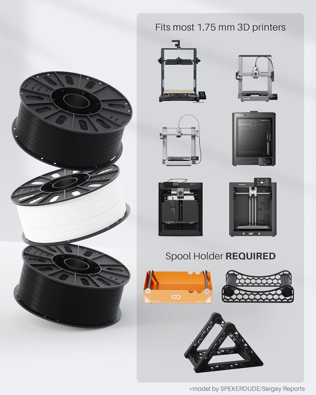 ELEGOO Rapid PETG Filament 1.75mm Black 1KG, 3D Printer Filament Max 600 mm/s High Speed Printing, Dimensional Accuracy +/- 0.02 mm Fit Most FDM Printer 1kg Cardboard Spool