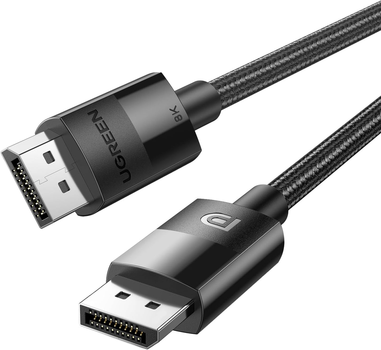 UGREEN VESA Certified DisplayPort 1.4 Cable, DP 8K@60Hz, 4K@144Hz, 1080P@240Hz, Support 32.4Gbps HDR, FreeSync G-Sync, Braided Cord for HDTVs, Gaming Monitors, PC Graphics (6ft)