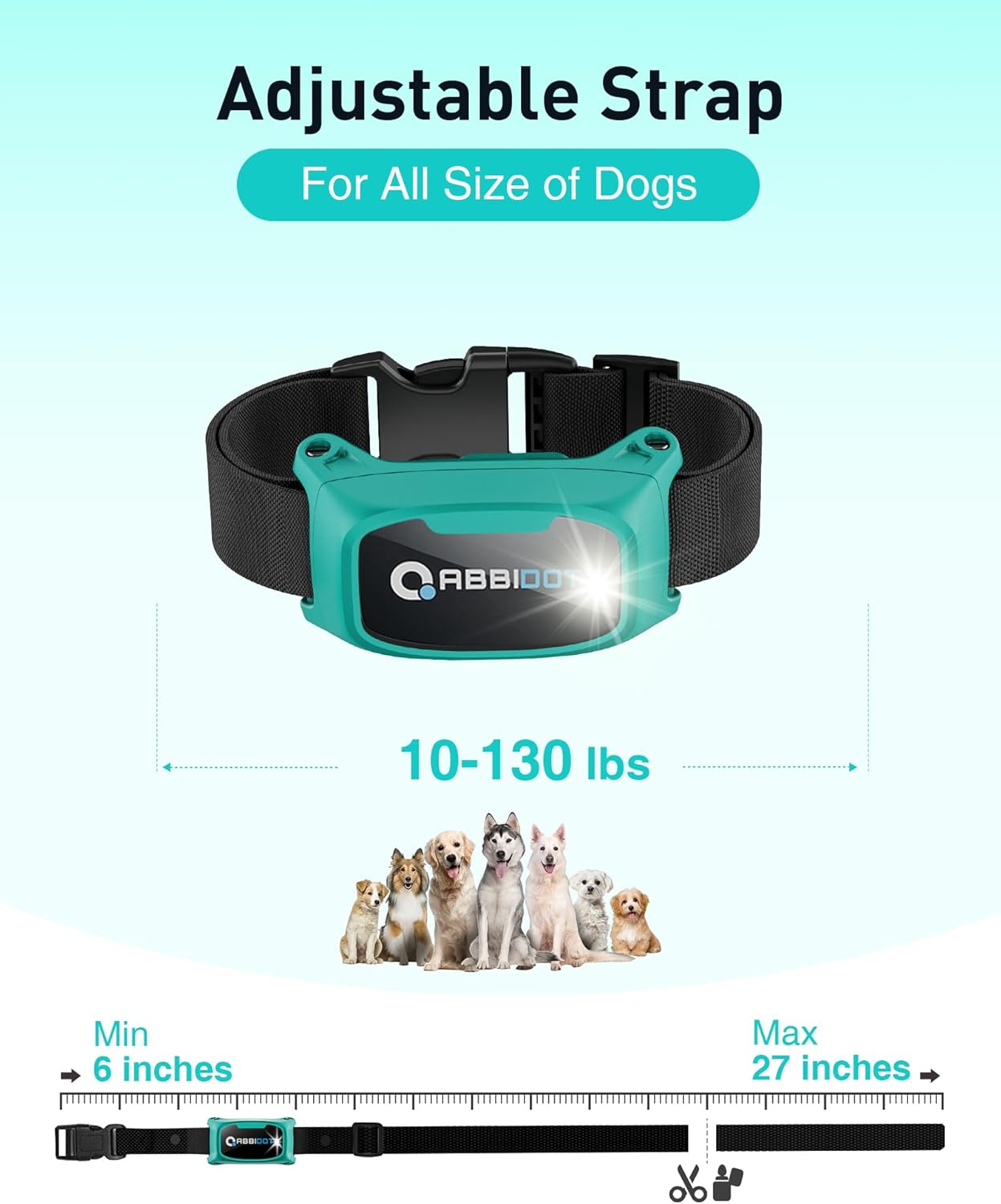 ABBIDOT Shock Collar, 3300Ft Dog Training Collar, 5 Training Modes Dog Shock Collar with Remote, Waterproof Rechargeble Security Lock E Collar for Small Medium Large Dogs