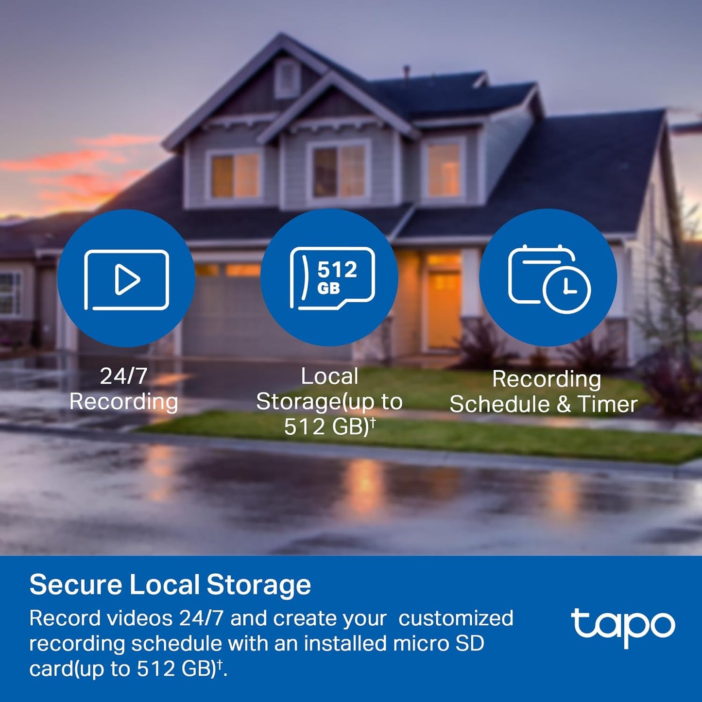 TP-Link Tapo 2K QHD Pan/Tilt Outdoor Wired Security Wi-Fi Camera, 360° Visual Coverage, Starlight Full-Color Night Vision Up to 98ft, Person/Pet/Venicle Detection,Physical Privacy Mode(Tapo C520WS)