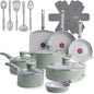 T-fal Refresh Ceramic Nonstick Cookware Set, 20-Piece, Pots and Pans Set
