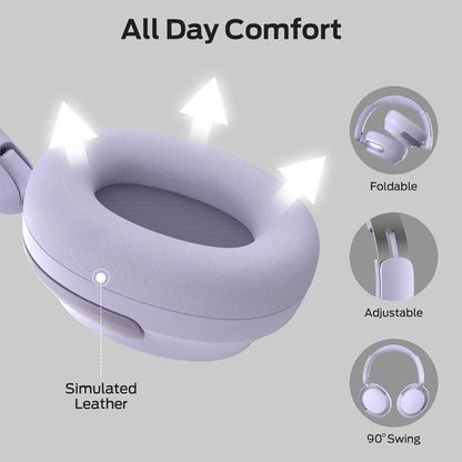 Monster Persona 3rd ANC Active Noise Canceling Headphones, Wireless Bluetooth 5.4 Over-Ear Headphones with 6 Mics, 70H Playtime and 3 EQ Modes, Deep Bass, Foldable Comfort Design for Travel, Purple